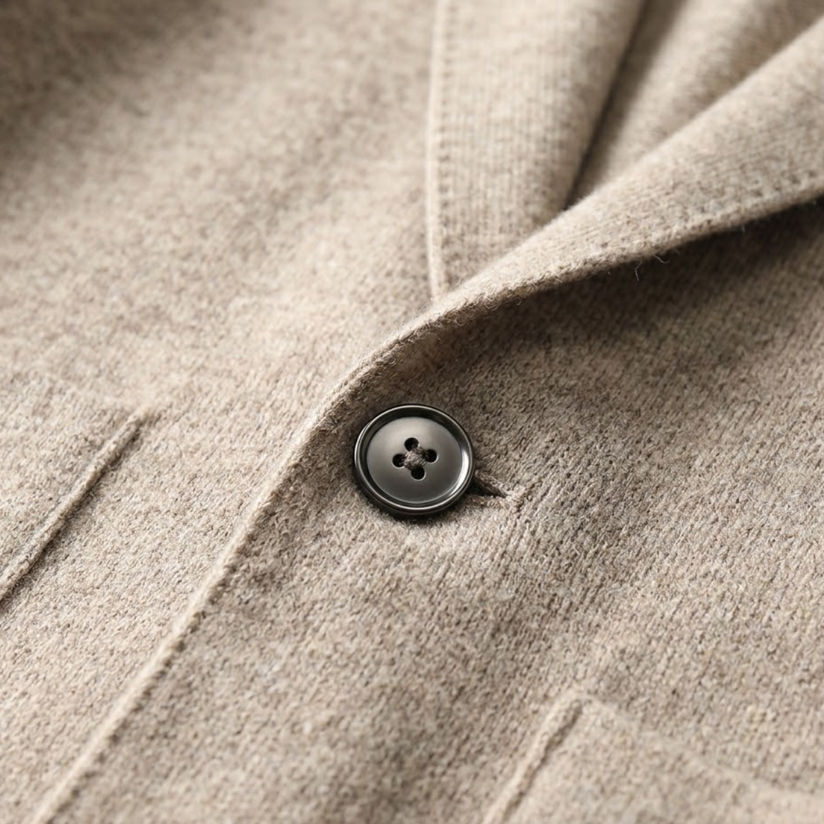 Men's Soft Wool-Blend Knit Cardigan with Suit Collar