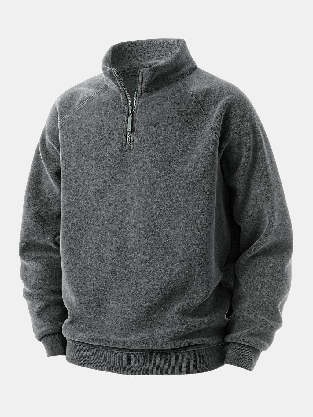 Men's Polar Fleece Quarter Zip Sweatshirt with Stand Collar