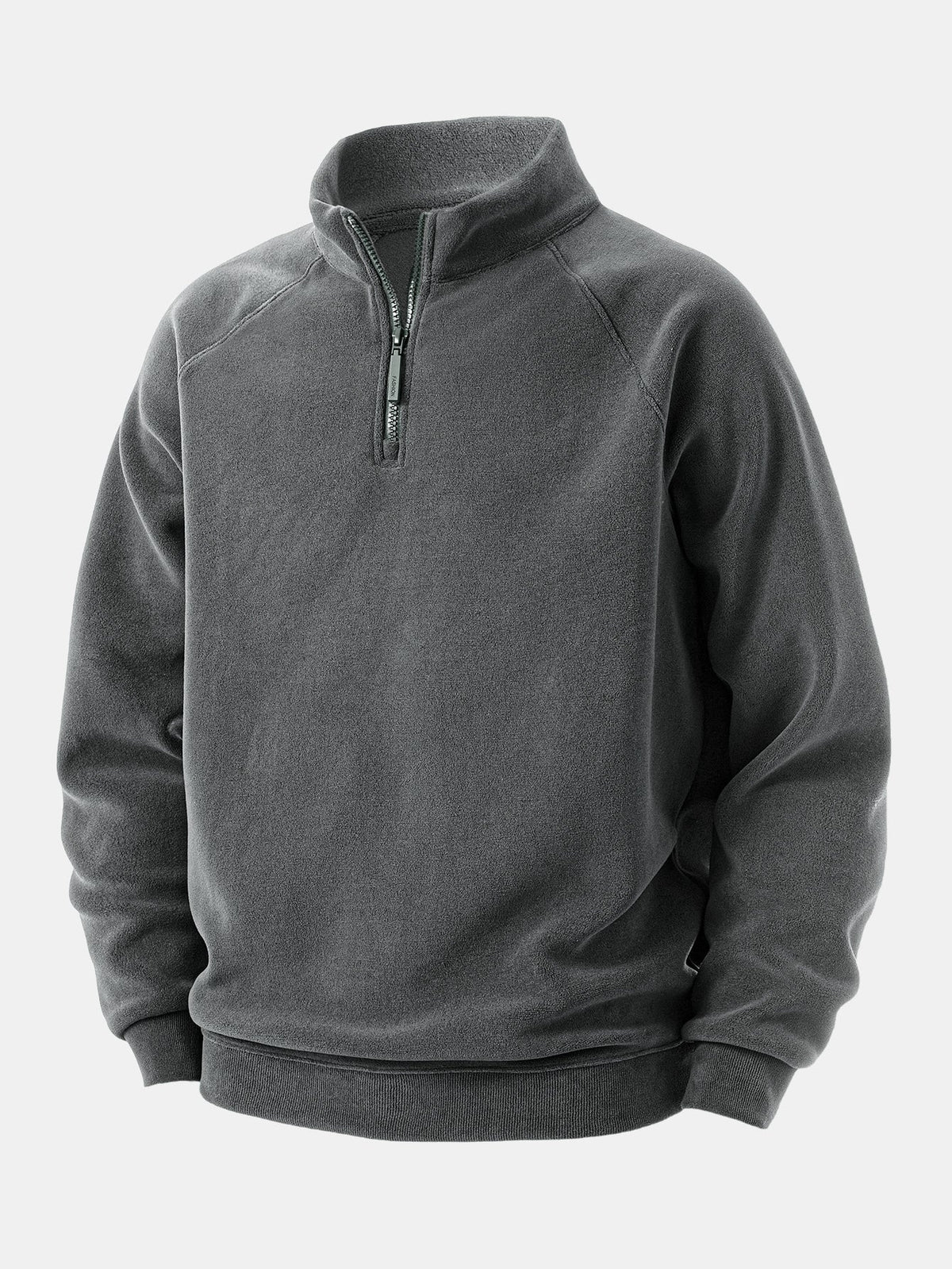 Men's Polar Fleece Quarter Zip Sweatshirt with Stand Collar