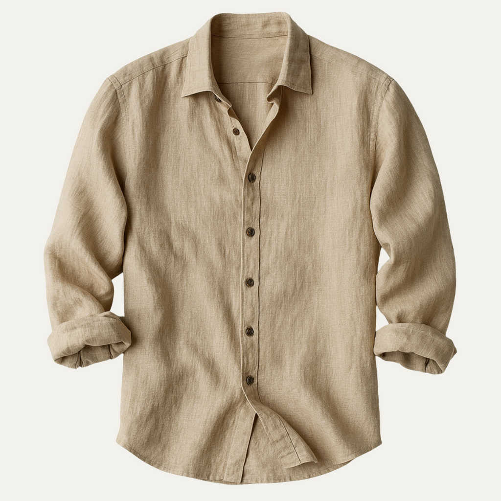 Men's Long-Sleeve Linen Shirt – Relaxed Vintage Cut