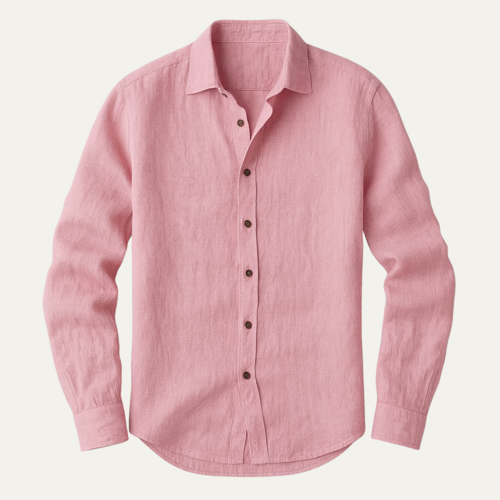 Men's Long-Sleeve Linen Shirt – Relaxed Vintage Cut