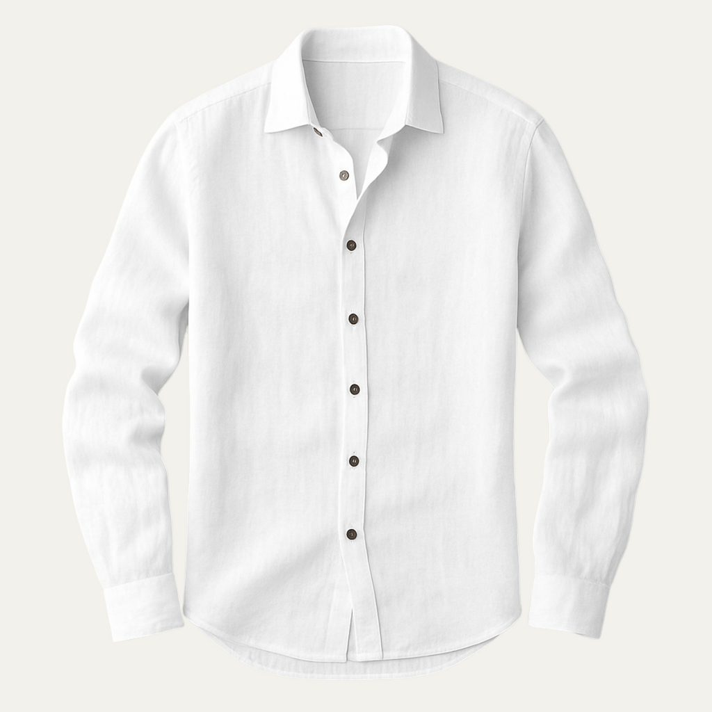 Men's Long-Sleeve Linen Shirt – Relaxed Vintage Cut