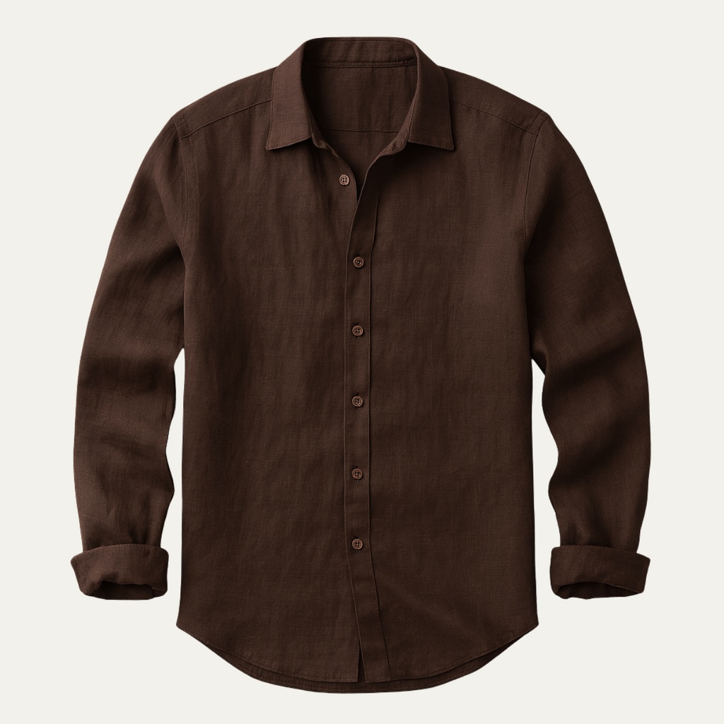 Men's Long-Sleeve Linen Shirt – Relaxed Vintage Cut