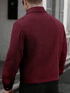 Men's Bomber Jacket with Collared Neckline