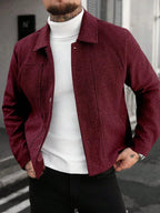 Men's Bomber Jacket with Collared Neckline