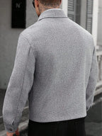 Men's Bomber Jacket with Collared Neckline