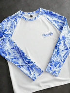 Men's Printed Raglan Longsleeve with Embroidered Chest