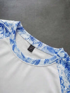 Men's Printed Raglan Longsleeve with Embroidered Chest
