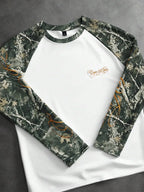 Men's Printed Raglan Longsleeve with Embroidered Chest