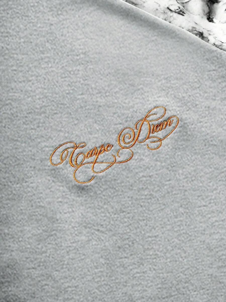 Men's Printed Raglan Longsleeve with Embroidered Chest