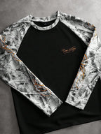 Men's Printed Raglan Longsleeve with Embroidered Chest