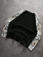 Men's Printed Raglan Longsleeve with Embroidered Chest