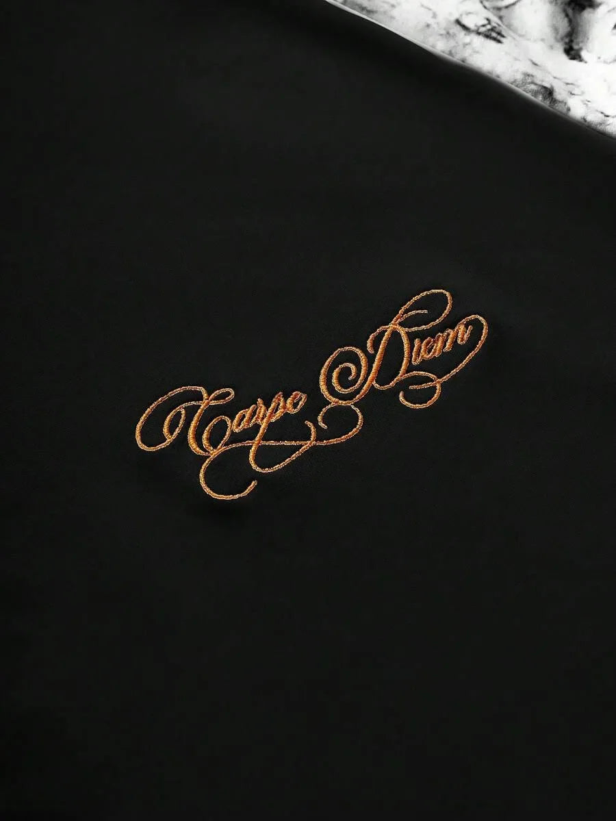 Men's Printed Raglan Longsleeve with Embroidered Chest