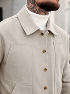 Men's Bomber Jacket with Collared Neckline