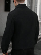 Men's Bomber Jacket with Collared Neckline