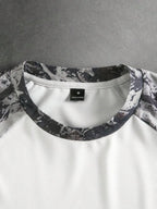 Men's Printed Raglan Longsleeve with Embroidered Chest
