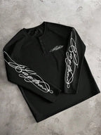 Men's Printed Raglan Longsleeve with Embroidered Chest