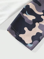 Men's Printed Raglan Longsleeve with Embroidered Chest