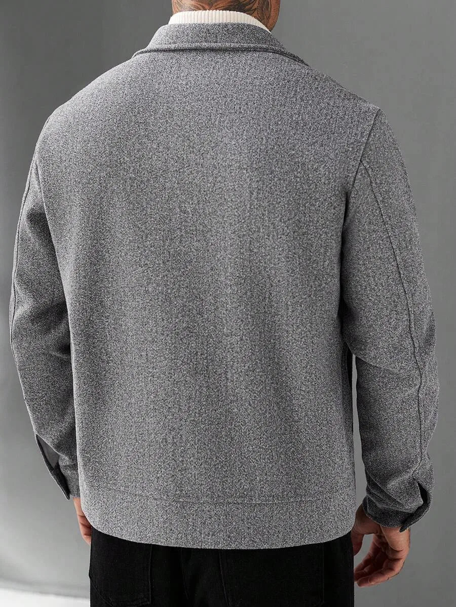 Men's Bomber Jacket with Collared Neckline