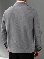 Men's Bomber Jacket with Collared Neckline