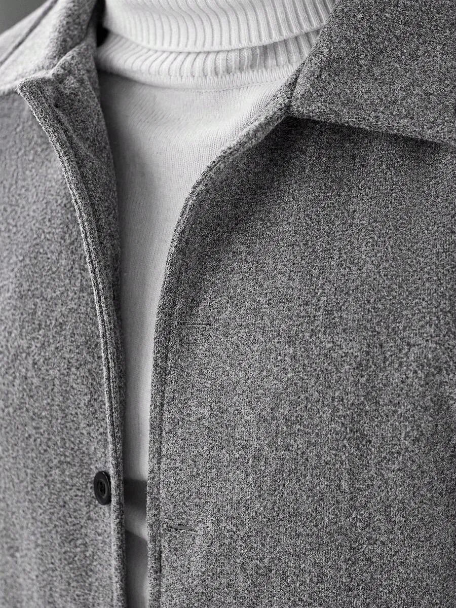 Men's Bomber Jacket with Collared Neckline