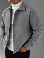 Men's Bomber Jacket with Collared Neckline