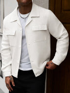 Men's Bomber Jacket with Collared Neckline