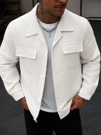 Men's Bomber Jacket with Collared Neckline