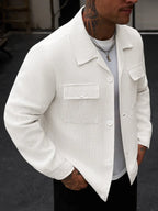Men's Bomber Jacket with Collared Neckline