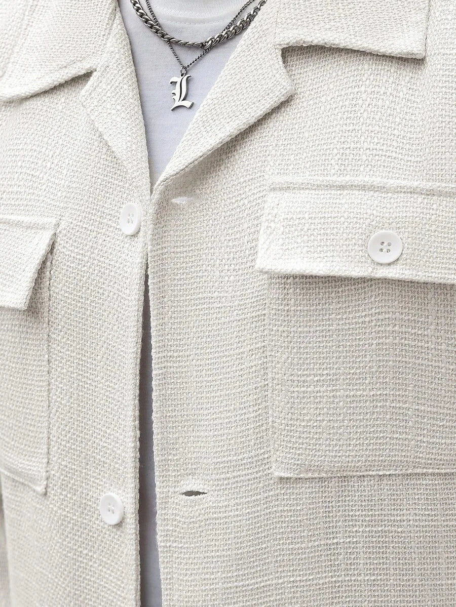 Men's Bomber Jacket with Collared Neckline