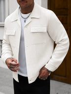 Men's Bomber Jacket with Collared Neckline