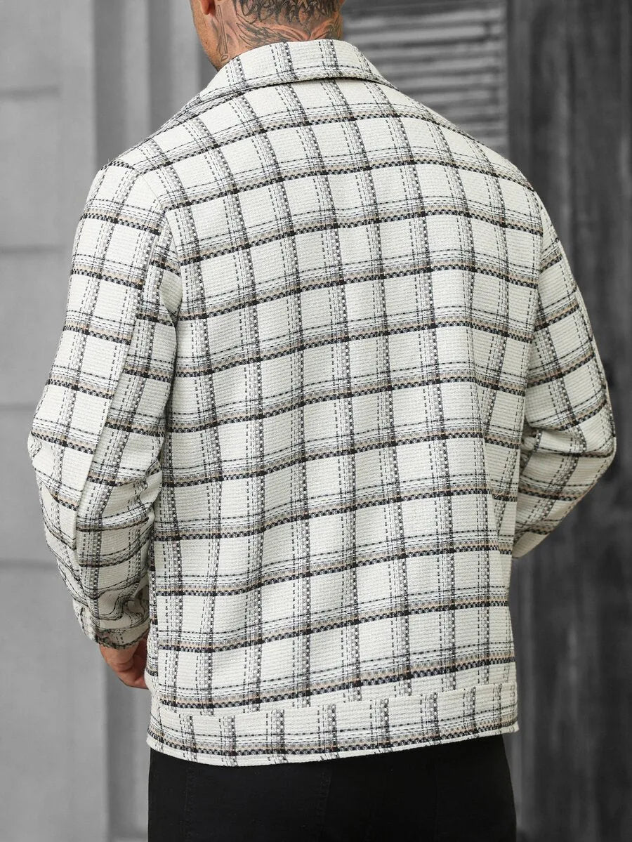 Men's Bomber Jacket with Collared Neckline