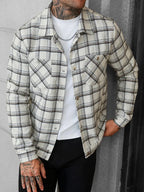 Men's Bomber Jacket with Collared Neckline