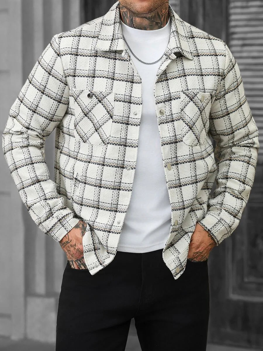 Men's Bomber Jacket with Collared Neckline
