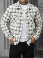 Men's Bomber Jacket with Collared Neckline
