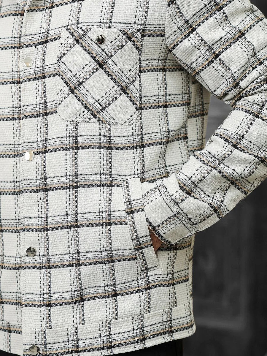 Men's Bomber Jacket with Collared Neckline