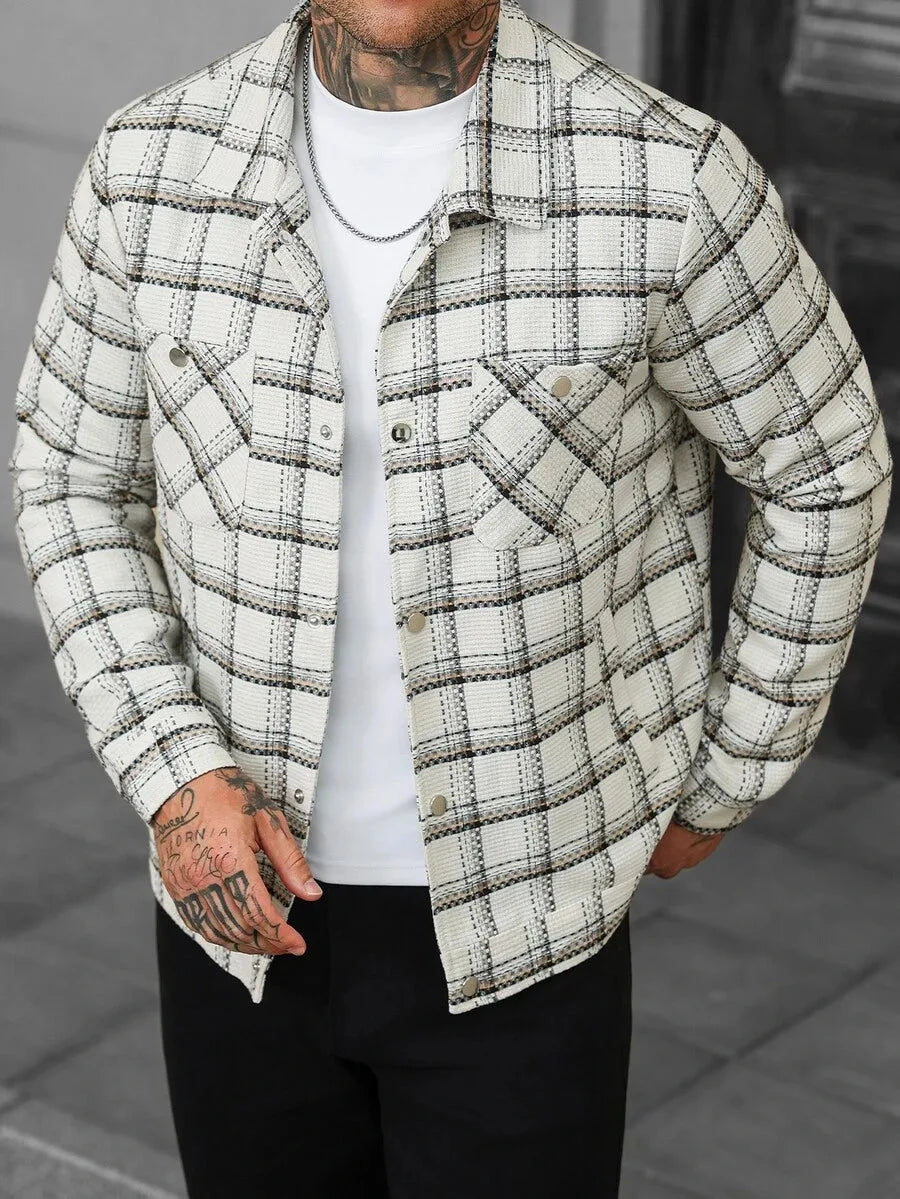 Men's Bomber Jacket with Collared Neckline