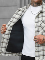 Men's Bomber Jacket with Collared Neckline