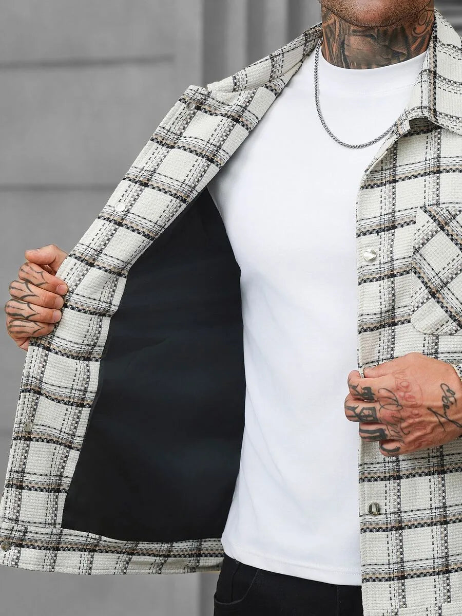 Men's Bomber Jacket with Collared Neckline