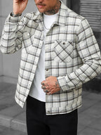 Men's Bomber Jacket with Collared Neckline