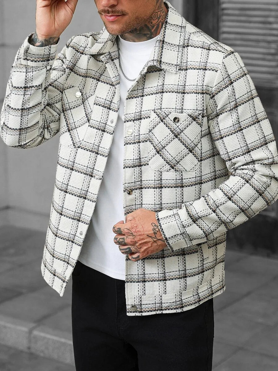 Men's Bomber Jacket with Collared Neckline