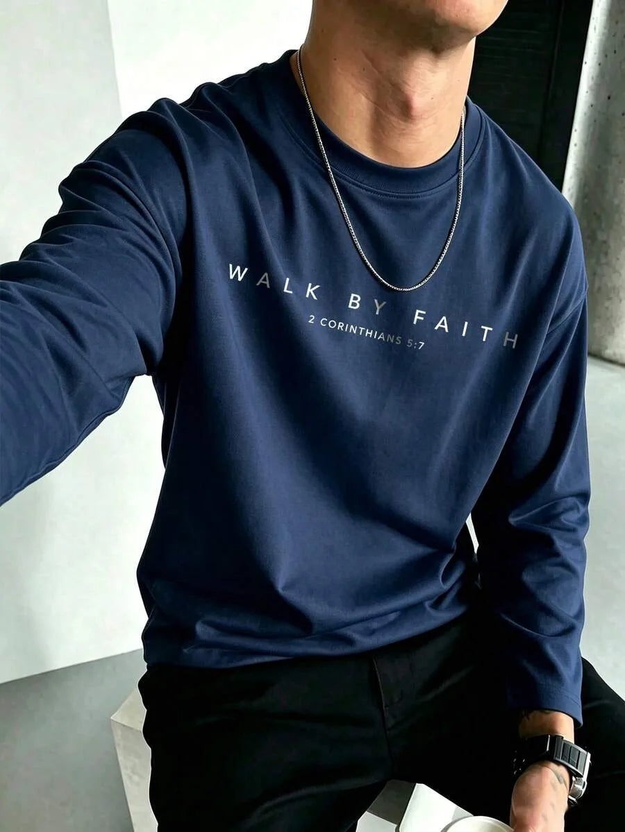 Men's Longsleeve with Faith-inspired Print