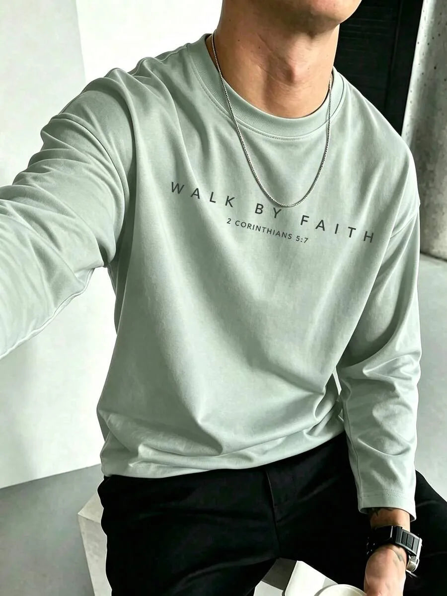 Men's Longsleeve with Faith-inspired Print