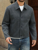 Men's Bomber Jacket with Collared Neckline