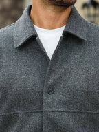 Men's Bomber Jacket with Collared Neckline