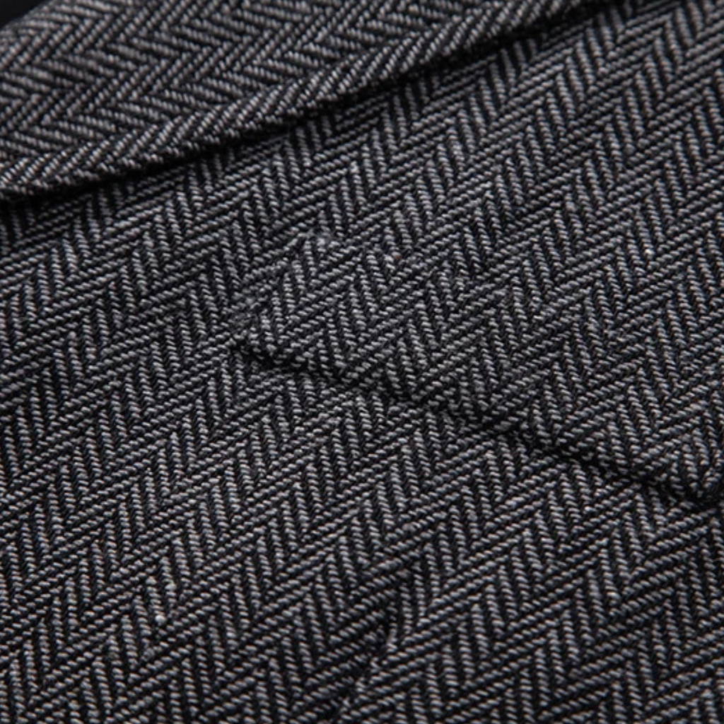 Men's Tweed-Style Waistcoat with Pocket Chain