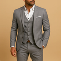 Men's Three-Piece Slim-Fit Suit – Blazer, Waistcoat and Trousers
