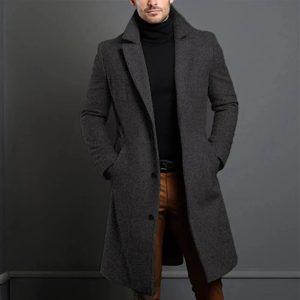 Men's Full-Length Winter Overcoat – Straight Cut