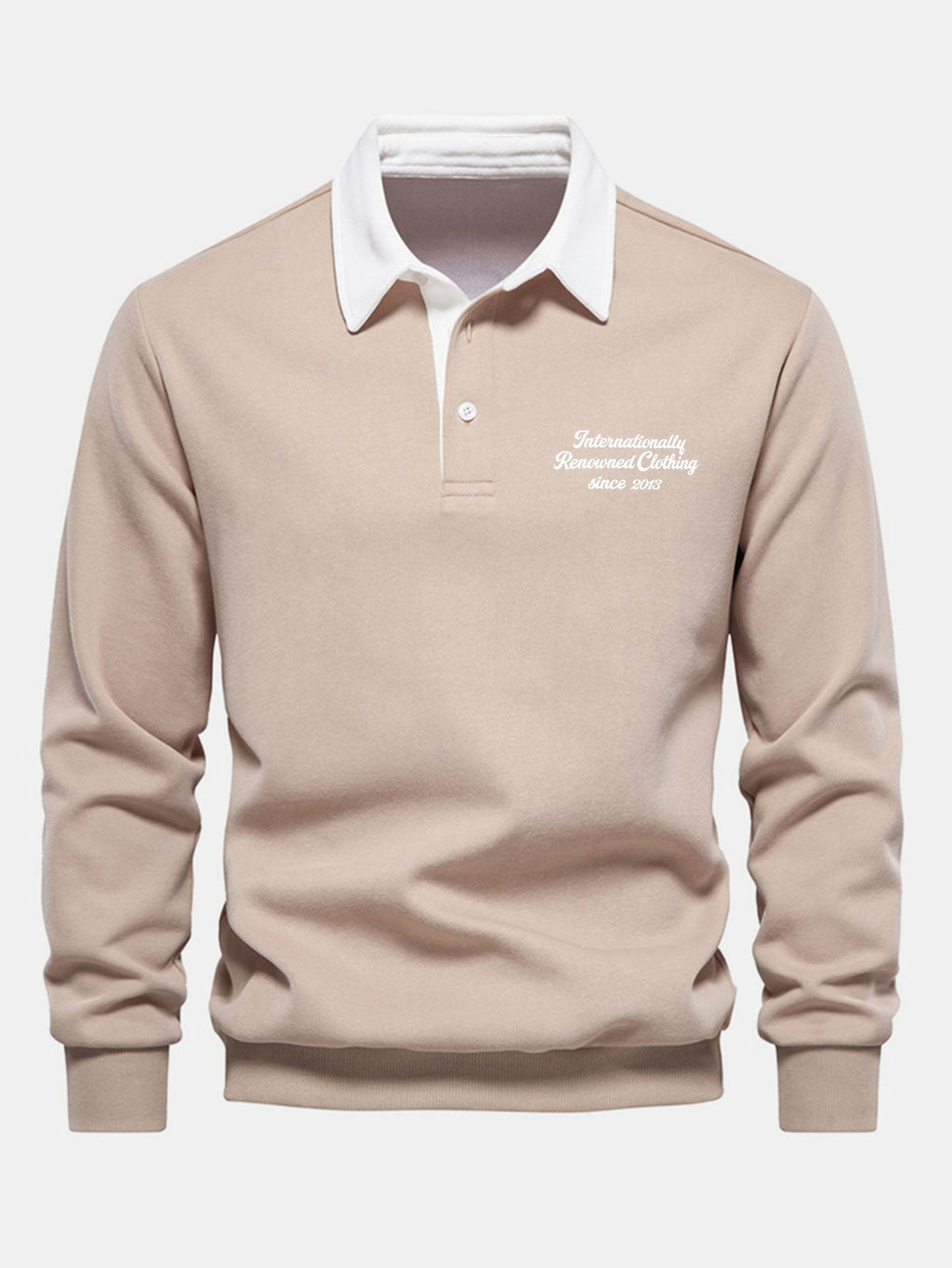 Men's Cotton Blend Polo Collar Sweatshirt