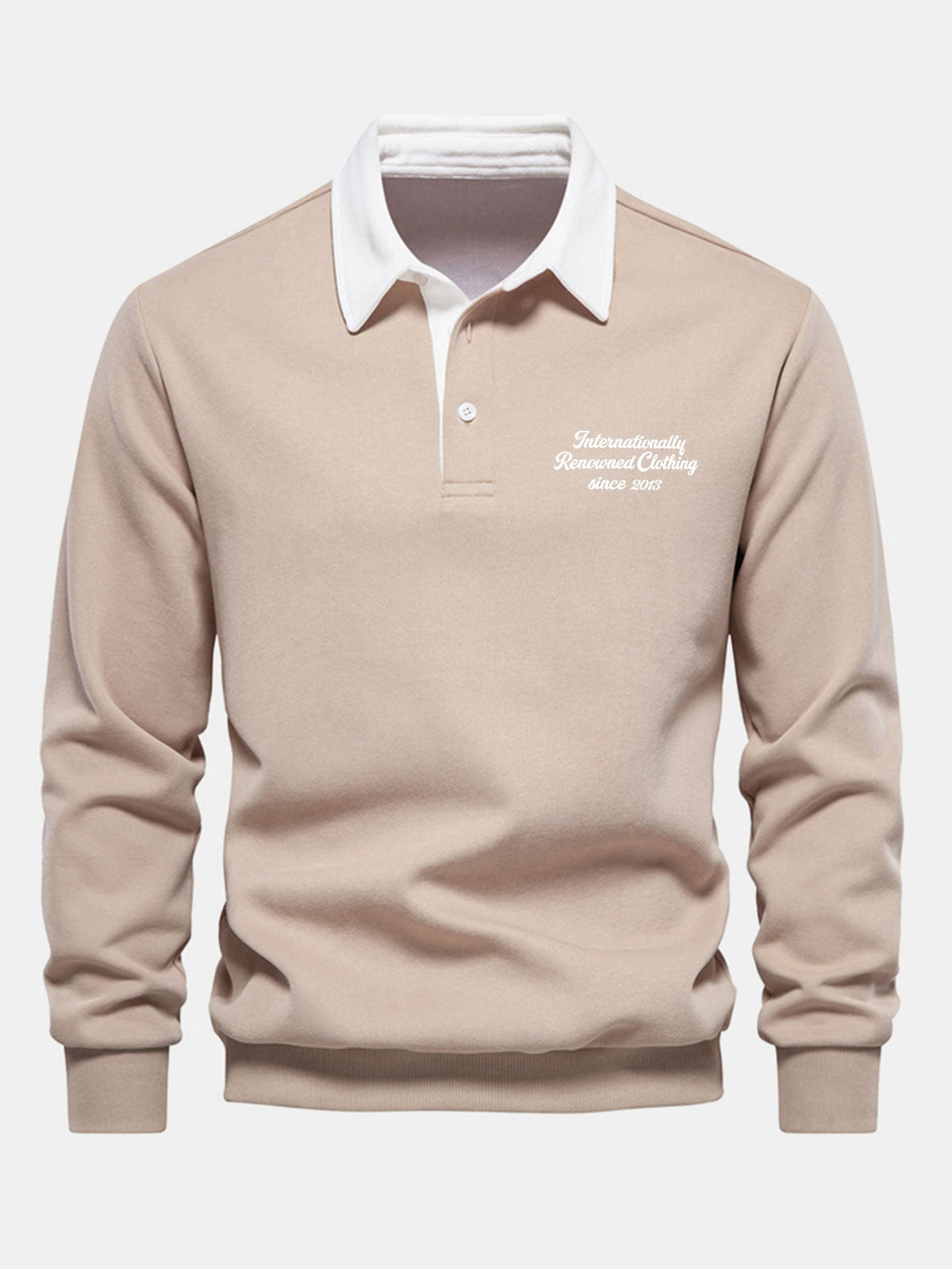 Men's Cotton Blend Polo Collar Sweatshirt